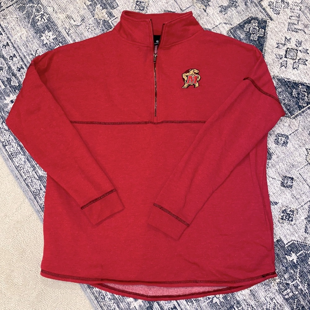 Maryland terrapins 3/4 zip pullover red size XL